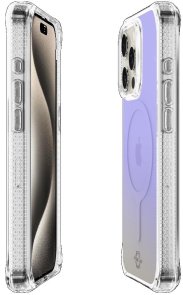  Чохол iTSkins for iPhone 15 Pro HYBRID R Iridescent with MagSafe violet (AP5X-HMAUM-BUPE)