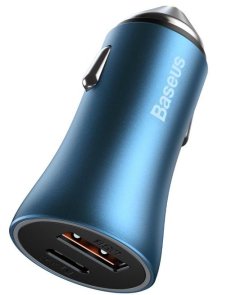 Автомобільний зарядний пристрій Baseus Golden Contactor Pro Dual Car Charger U/C 40W Blue (CCJD-03)