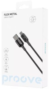 Кабель Proove Flex Metal 2.4A AM/Type-C 1m Black (CCFM20001201)