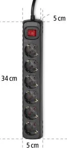 Фото: Мережевий фільтр Hama 6/5m Black (00137266) № 4 | KTC