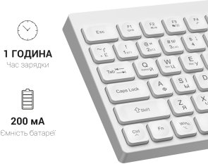 Клавіатура OfficePro SK985W Wireless White