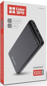 Батарея універсальна ColorWay CW-PB100LPF2BK 10000mAh 10W Black