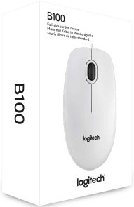 Миша Logitech B100 White (910-003360)