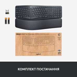 Клавіатура Logitech Ergo K860 Wireless Us/Ukr Graphite OEM (920-010352)