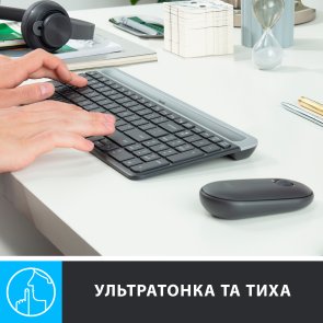 Комплект клавіатура+миша Logitech MK470 Slim Combo Graphite (920-009204)