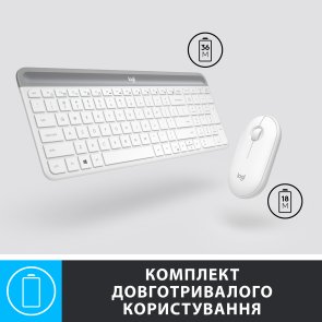 Комплект клавіатура+миша Logitech MK470 Slim Combo Off-White (920-009205)