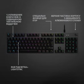 Клавіатура Logitech G512 Carbon Lightsync RGB Mechanical US GX Blue Black (920-008946)