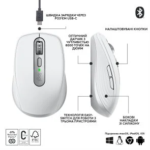 Фото: Миша Logitech MX Anywhere 3S Pale Grey (910-006930) № 2 | KTC