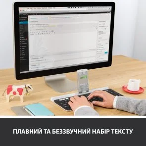 Фото: Клавіатура Logitech K780 Multi-Device Wireless Us/Ukr Dark grey/Speckled White (920-008042) № 13 | KTC