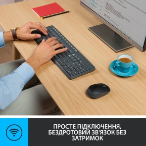 Комплект клавіатура+миша Logitech MK235 Wireless Us/Ukr Black (920-007931)