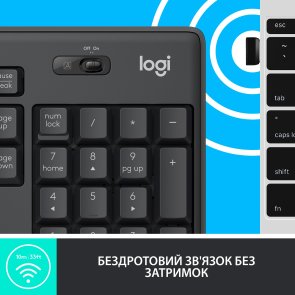 Комплект клавіатура+миша Logitech MK295 US/UKR Graphite (920-009800)