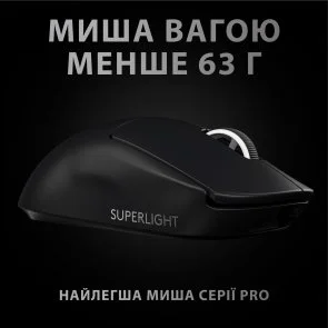Фото: Миша Logitech G Pro X Superlight Wireless Black (910-005880) № 6 | KTC