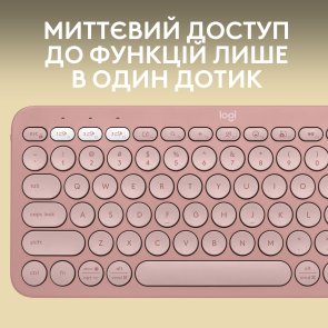 Клавіатура компактна Logitech Pebble Keys 2 K380s US International Tonal Rose (920-011853)