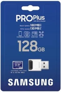 Фото: FLASH пам'ять Samsung Pro Plus U3 V30 A2 Micro SDXC 128GB Blue with USB adapter (MB-MD128SB/WW) № 2 | KTC