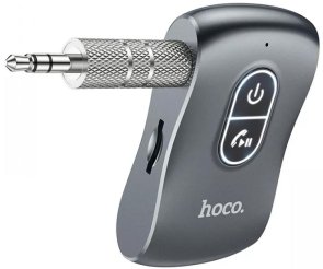 FM-трансмітер Hoco E73 Tour Car AUX BT Receiver Metal Gray