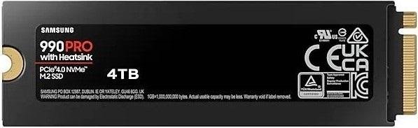 SSD-накопичувач Samsung Samsung 990 PRO w/ Heatsink 2280 PCIe 4.0 x4 NVMe 4TB (MZ-V9P4T0CW)