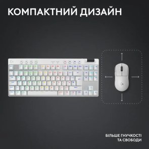 Клавіатура Logitech G Pro X TKL Lightspeed BT/WL White (920-012148)