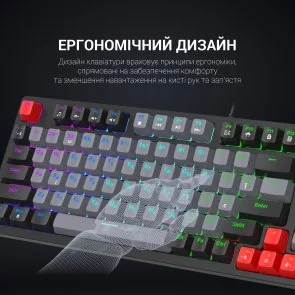 Фото: Клавіатура GamePro MK120R Red Switch USB Black № 5 | KTC