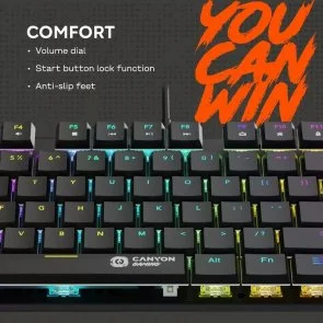Фото: Клавіатура Canyon Cometstrike TLK GK-50 USB Black (CND-SKB50-US) № 10 | KTC