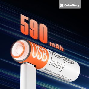 Акумулятор ColorWay USB-C 590mAh Li-Polymer AAA BL/2 (CW-UBAAA-09)