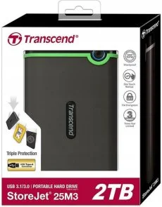 Фото: Зовнішній HDD Transcend StoreJet 25M3C 2TB Iron Gray (TS2TSJ25M3C) № 3 | KTC