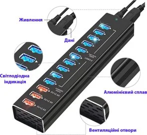 Фото: USB-хаб Dynamode 13 Port (DM-UH-P1013) № 2 | KTC