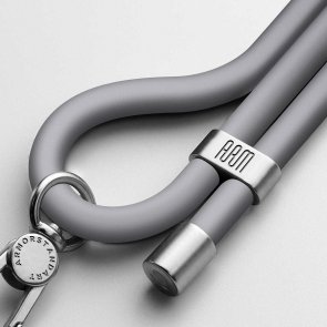 Silicone Rope Titanium Grey with Grey holder