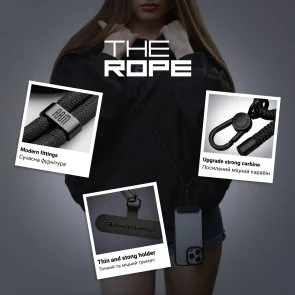 Фото: Ремінець для смартфону ArmorStandart Rope Black Onyx with Dark holder (ARM67195) № 5 | KTC