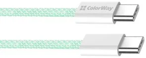 Фото: Кабель ColorWay 3A 60W Type-C / Type-C 1m Green (CW-CBPDCC061-G) № 6 | KTC