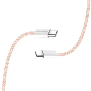 Фото: Кабель ColorWay 3A 60W Type-C / Type-C 1m Pink (CW-CBPDCC061-P) № 7 | KTC