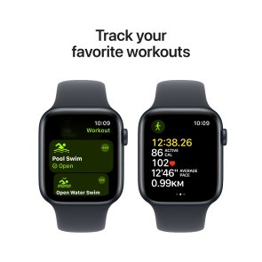  Смарт годинник Apple Watch Series SE 2 2024 GPS 44mm Midnight Aluminium Case with Midnight Sport Band - S/M (MXEJ3)