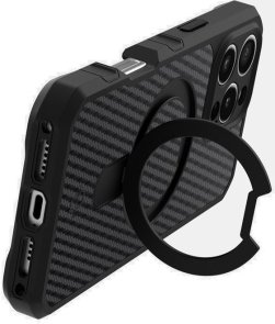 for iPhone 16 Pro - FORCE R CARBON W with MagSafe Black