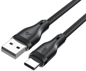 Кабель Acefast C8-04 3A AM / Type-C 1.2m Black (6974316282693)
