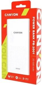 Фото: Батарея універсальна Canyon PB-2001 20000mAh 2.1A White (CNE-CPB2001W) № 3 | KTC