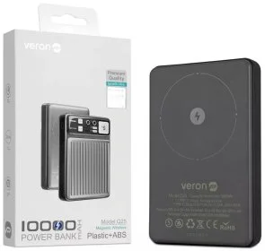 Фото: Батарея універсальна Veron Q25 magnetic fast 10000mAh 22.5W Black № 4 | KTC