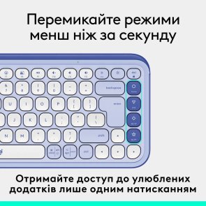 Клавіатура компактна Logitech Pop Icon Keys US International Wireless Lilac/Off White (920-013074)