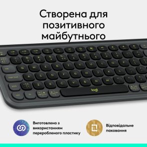 Клавіатура компактна Logitech Pop Icon Keys Wireless Graphite/Green (920-013157)