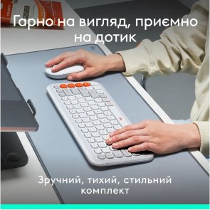 Клавіатура компактна Logitech POP Icon Combo BT White (920-013141)