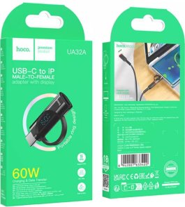 Перехідник Hoco USB-C / Lightning Black (UA32A)