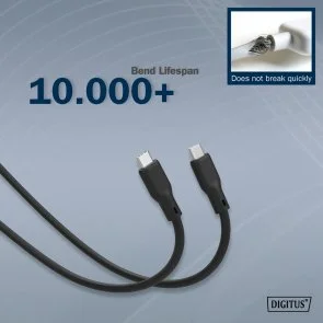 Фото: Кабель Digitus 100W Type-C / Type-C 1m Black (AK-300342-010-S) № 6 | KTC
