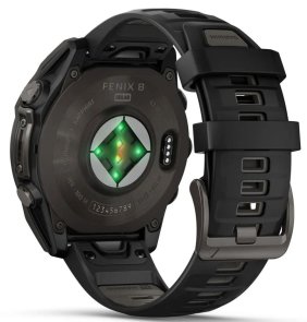 Смарт годинник Garmin Fenix 8 - 47 mm Solar Sapphire Carbon Gray DLC Titanium with Black/Pebble Gray Silicone Band (010-02906-11)