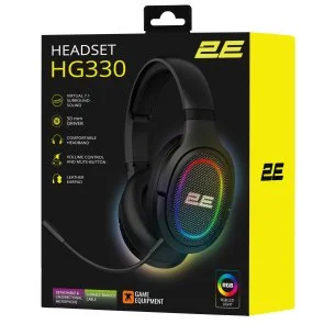 Фото: Гарнітура 2E Gaming HG330 RGB USB 7.1 Black (2E-HG330BK-7.1) № 9 | KTC