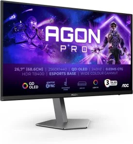 Фото: Монітор AOC AG276QZD2 Dark Grey - 26.7" QD-OLED / 2560×1440 / 240 Гц / Nvidia G-Sync Compatible, Adaptive Sync / Pivot / HAS № 2 | KTC