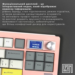 Клавіатура Epomaker Shadow-S TKL Wisteria Linear Switch Hot-Swap LCD Screen RGB Pink (SHS-P-WL)