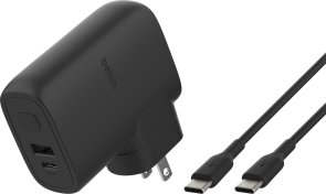 Зарядний пристрій Belkin Hybrid Wall Charger 25W and Power Bank 5K with Type-C/Type-C (BPZ003BT1MBK-B6)