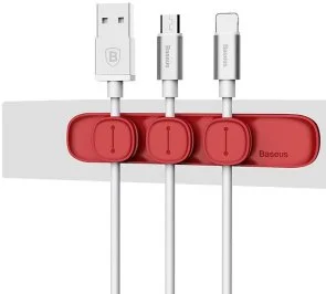 Фото: Тримач кабелів магнітний Baseus Peas Cable Clip Red (ACWDJ-09) № 2 | KTC