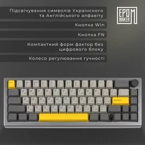 Клавіатура Epomaker EK68 Flamingo Switch Hot-Swap RGB WL/BT/USB Black (EK68-B-F)