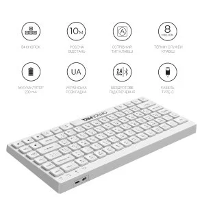 Фото: Клавіатура OfficePro SK955W Wireless White № 12 | KTC