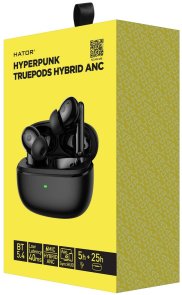 Навушники Hator Hyperpunk Truepods Hybrid ANC Black (HTA431)