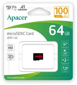 Фото: FLASH пам'ять Apacer Micro SDXC UHS-I 64GB R100 V10 A1 (AP64GMCSX10UB-RA) № 2 | KTC